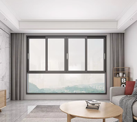 Fenêtres coulissantes de villa à persiennes horizontales modernes, moustiquaire en acier inoxydable, cadre en alliage d'aluminium, isolation thermique