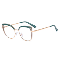 Monture de lunettes ultra légère TR90, coloris contrastés, style œil de chat, montures optiques tendance 96021-4