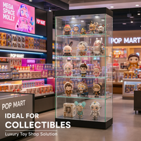 Vitrine de présentation en verre sans cadre robuste pour bijouterie, éclairage LED, structure démontable personnalisable pour le luxe et le shopping haut de gamme