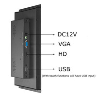 Moniteur industriel ATM intégré de 12 pouces HD 16:10 avec écran large tactile capacitif, interface USB et rétroéclairage LED pour entreprises et jeux