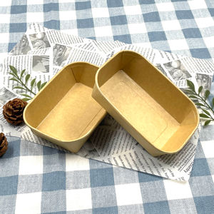 Récipient alimentaire à emporter Papier kraft étanche Emballage alimentaire rectangle Revêtement étanche sans agents fluorescents - Product Image 2