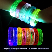 Nouveau bracelet LED clignotant transfrontalier, anneau lumineux, bracelet de poignet personnalisable pour intérieur/extérieur, idéal pour les accessoires de cheering et les bars