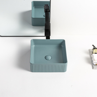 Lavabo de salle de bain en céramique émaillée cuite à haute température, style européen de luxe, couleur mate, en porcelaine, à poser sur comptoir