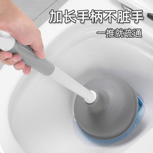 Juego de escobillas para inodoro con mango largo, montaje en pared, de plástico, blanco y gris, limpiador de desagües para uso doméstico - Product Image 4