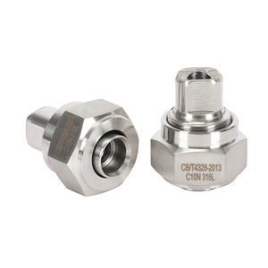 Inserts filetés en acier inoxydable soudés par induction, tuyau de branchement à épaule plate avec filetage interne métrique, coude droit - Product Image 1