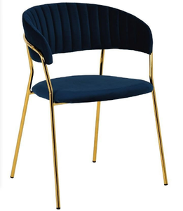 <strong>Blush</strong> <strong>pink</strong> with Golden Frame Upholstered Velvet <strong>Dining</strong> <strong>Chair</strong> - Product Image 4