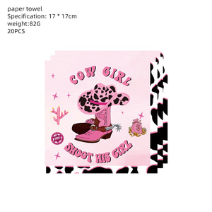 Kit de Décorations et Fournitures pour Fête d'Anniversaire Cowgirl Rose Thème Western Disco avec Bannière, Assiettes, Gobelets, Couverts, Ballons et Nappe - Product Image 4