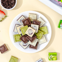 Boîte de cubes de chocolat au beurre de cacao saveur fraise matcha, vente chaude, boîte cadeau premium, collation