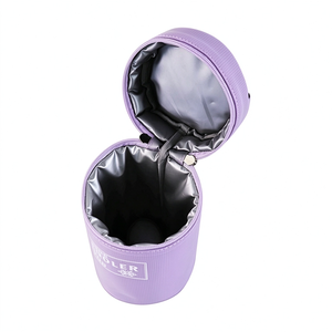 Sac de transport ultra-fin en cuir PU imperméable avec poche avant zippée, bandoulière réglable, porte-bouteille et compartiment isotherme - Product Image 4