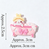 Nouveaux accessoires en résine DIY, motifs animaux de dessin animé (chat mignon), pour élastiques à cheveux, breloques de chaussures, porte-clés, coques de téléphone en colle crème et artisanat en résine à dos plat