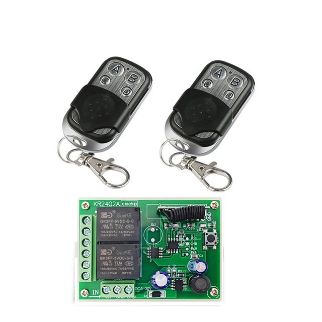 433Mhz DC6V 12V 24V 2CH Relay Receiver+ Universal Wireless Remote Control Switch for Lamp Led Light Car Electric Door