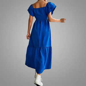 Robe décontractée pour femmes, vêtements pour femmes, manches superposées, à volants, ourlet papillon, robes à volants, à col carré, nouvelle collection, - Product Image 6