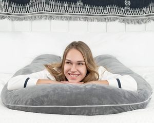 Almohada de embarazo en forma de U con relleno de poliéster de capa de aire ajustable-Almohada de cuerpo de maternidad ideal para cualquier persona - Product Image 4
