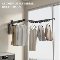 Étendoir à linge pliable mural en métal aluminium Support à linge pliable Salle de bain/salon moderne peu encombrant
