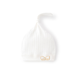 Gorro de bebé de algodón puro de 50-52 cm con nudo en la parte superior y parche de conejo para recién nacidos de 0 a 6 meses, primavera y otoño, unisex - Product Image 5
