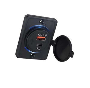 Chargeur rapide pour voiture, yacht, camping-car, 12-24V, à double port USB QC3.0 PD 18W, avec interrupteur tactile, en matériau ignifuge, best-seller - Product Image 1