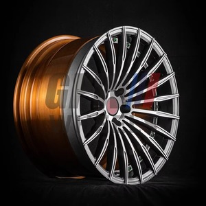 Thin Multi Spoke Concave Three Piece Forged Alloy Rim With Wheel Center Cover Custom Surface Finish Universal Fit Aftermarket - Product Image 1
