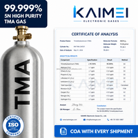 Triméthylaluminium (TMA) de qualité électronique CAS 75-24-1 Haute Pureté 6N Précurseur pour la Déposition par Couches Atomiques Revêtement Al2O3