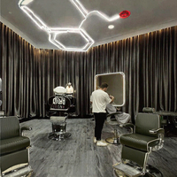 Lampe de travail LED hexagonale modulaire 300W à CRI élevé pour salon de coiffure et atelier professionnel