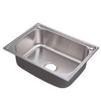 Évier de cuisine en acier inoxydable 201 à bol unique en aluminium de taille personnalisée faite à la main de qualité supérieure pour décor de cuisine moderne