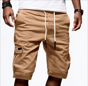 Pantalones cortos tipo cargo de verano para hombre, 100% algodón, lisos, con múltiples bolsillos, talla grande, deportivos, informales - Product Image 3