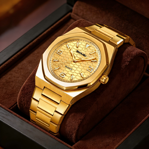 Montre analogique à quartz pour homme, sportive, de haute qualité, en acier inoxydable, personnalisée, avec cadran octogonal en nid d'abeille de 41 mm, étanche - Product Image 1