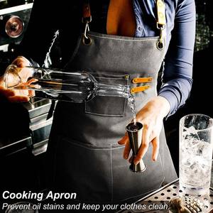 Wholesale Kitchen Household <b>Cooking</b> Canvas <b>Apron</b> Oil-proof Waterproof Can Wipe Hands <b>Men</b> Women Adult With Tool Pockets Fashion - Product Image 4