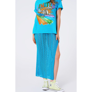 Jupe longue au crochet en bleu - Product Image 5