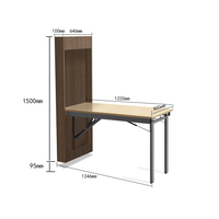Support de bureau pliable mural: Table à manger/bar caché rétractable, quincaillerie épaissie, usage domestique