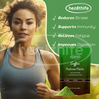 Poudre de matcha aux champignons instantanée de marque privée, mélange de matcha aux champignons de qualité alimentaire, café instantané