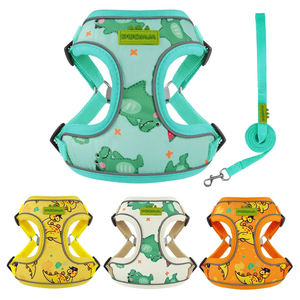 Harnais et laisse pour petits chiens, gilet harnais pour <span class=keywords><strong>chien</strong></span> dessin animé, sangle de poitrine pour <span class=keywords><strong>bouledogue</strong></span> français, accessoires pour animaux de compagnie - Product Image 5