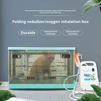 Nébuliseur d'oxygène pour animaux de compagnie (chats et chiens) pour la congestion nasale et la toux, inhalation d'oxygène, pliable, anti-rayures, imperméable, chambre respirante