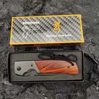 Haute dureté petit couteau pliant de camp en plein air lame en acier à haute teneur en carbone avec manche en bois personnalisable OEM bricolage