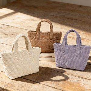 Bolsa de Viaje y Compras de Pana Acolchada Colorida Personalizada al por Mayor para Uso Diario, Bolsas de Cosméticos Personalizadas con Logotipo para Mujeres y Niñas - Product Image 2