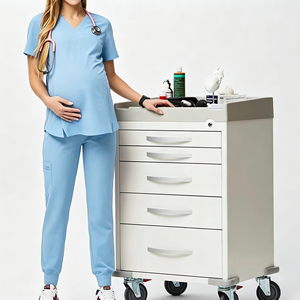Tenues d'infirmière personnalisées à manches courtes pour femmes enceintes, avec logo sur mesure, pour médecins et infirmières - Product Image 2