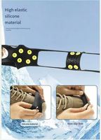 Crampons à glace en caoutchouc en acier à 10 crampons pour chaussures et bottes, pinces antidérapantes faciles à enfiler, chaussures extensibles à enfiler