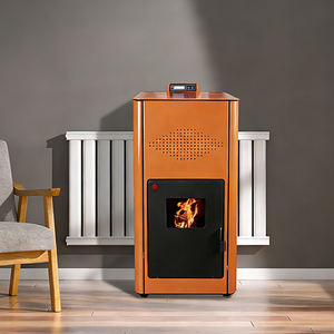 Poêle <span class=keywords><strong>à</strong></span> <span class=keywords><strong>granulés</strong></span> d'eau chaude autoportant en acier moderne de 30 kW <span class=keywords><strong>avec</strong></span> télécommande Wi-Fi pour usage intérieur PANSEE PG-300 - Product Image 3