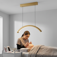 Plafonnier demi-lune doré de 28 pouces, lumière LED à intensité variable, CRI 95, sans ombre, pour emballage OEM ETL, logo minimaliste, IP44, métal, AC