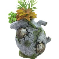 Pot de fleur créatif en résine pour la décoration de la maison, motif animal, trou d'arbre, micro-paysage, succulent