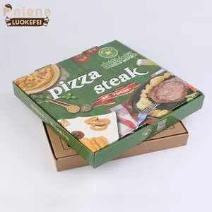 Kotak Pizza Karton Karton Kardus Desain Pizza Caja Para Ukuran Cetak Kustom Bergelombang Kualitas Makanan
