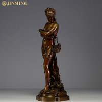 Statue Féminine Élégante en Bronze, Sculpture d'Art Classique, Design Moderne Feng Shui, Figurine de Luxe pour Hall d'Hôtel, Conception Personnalisée