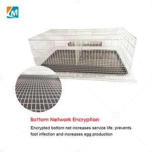 Gabbie di quaglia di pollame vivo pieghevole in metallo con alimentatore - Product Image 3