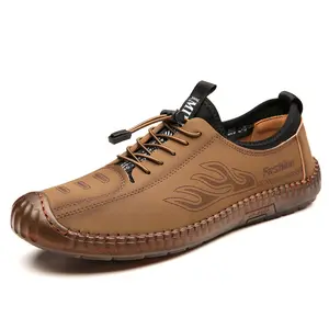 Nam giản dị Sneakers với da trên thoáng khí bên trong thoải mái chân bìa dễ dàng thuận tiện dây giày