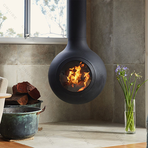 CRUISE Cheminée suspendue moderne D800mm ronde pour intérieur, à suspendre au plafond, à bois - Product Image 1