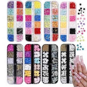 12 Rejillas <span class=keywords><strong>de</strong></span> Adornos 3D para <span class=keywords><strong>Uñas</strong></span> con <span class=keywords><strong>Flores</strong></span> Acrílicas, Accesorios Lindos para Manicura, Decoraciones <span class=keywords><strong>de</strong></span> Bolas <span class=keywords><strong>de</strong></span> Acero Doradas y Plateadas, Suministros <span class=keywords><strong>de</strong></span> Plástico para <span class=keywords><strong>Uñas</strong></span> - Product Image 2