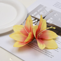 Elegante Pinza de Pelo de Plástico con Doble Flor de Orquídea Colorida, Hecha a Mano, de 10 cm, para Mujer, Flor Artificial, para Playa, Boda, Fiesta