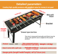 Nouveau grand barbecue portable pliable pour usage domestique et camping en extérieur, idéal pour cadeau, vente en gros 2026