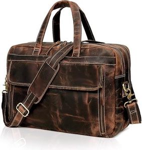 Sac de week-end pour ordinateur portable en cuir véritable avec fermeture éclair, décontracté, pour usage quotidien, portable - Product Image 6