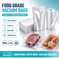 Sacs d'emballage sous vide thermoscellables jetables en nylon pour pizza, sushi et autres aliments - Impression personnalisée pour le stockage alimentaire