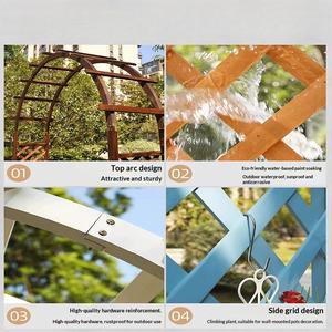 Arco de Madera para Jardín, Resistente a la Corrosión, Soporte para Plantas Trepadoras, para Rosas, Vid y Uvas - Product Image 2